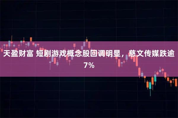 天盈财富 短剧游戏概念股回调明显，慈文传媒跌逾7%